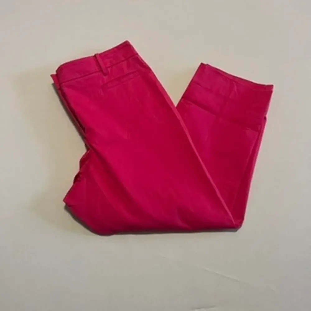 Ann Taylor Petite Curvy Fit Bright Pink Ankle Pants 8P - Picture 8 of 9